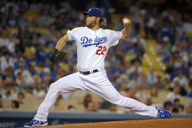 Los Angeles Dodgers starting pitcher Clayton Kershaw throws to the plate during the first inning of a baseball game against the San Francisco Giants, Wednesday, Sept. 24, 2014, in Los Angeles. (AP Photo/Mark J. Terrill)