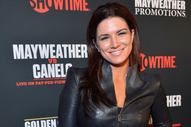 LAS VEGAS, NV - SEPTEMBER 14:  Actress and former mixed martial artist Gina Carano arrives at the MGM Grand Garden Arena for the Floyd Mayweather Jr. vs. Canelo Alvarez boxing match on September 14, 2013 in Las Vegas, Nevada.  (Photo by Bryan Steffy/Getty Images for Showtime)