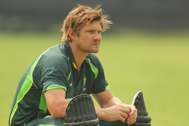 DHAKA, BANGLADESH - MARCH 22:  Shane Watson of Australia looks on during a nets session ahead of the ICC World Twenty20 Bangladesh 2014 at Sher-e-Bangla Mirpur Stadium on March 22, 2014 in Dhaka, Bangladesh.  (Photo by Scott Barbour/Getty Images)