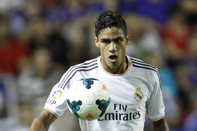 Real Madrid's Raphael Varane from France controls the ball during their La Liga soccer match against Levante at the Ciutat de Valecia stadium in Valencia, Spain, Saturday, Oct. 5, 2013. (AP Photo/Alberto Saiz) Real Madrid's Raphael Varane from France controls the ball during their La Liga soccer match against Levante at the Ciutat de Valecia stadium in Valencia, Spain, Saturday, Oct. 5, 2013. (AP Photo/Alberto Saiz)