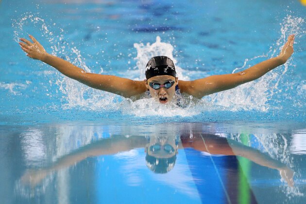 Japan's Kanako Watanabe swims in the women's 200-meter individual medley final at the 17th Asian Games in Incheon, South Korea,  Friday, Sept. 26, 2014.(AP Photo/Rob Griffith)