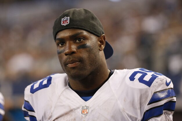 Aug 16, 2014; Arlington, TX, USA; Dallas Cowboys running back DeMarco Murray (29) on the sidelines during the game against the Baltimore Ravens at AT&T Stadium. Mandatory Credit: Matthew Emmons-USA TODAY Sports