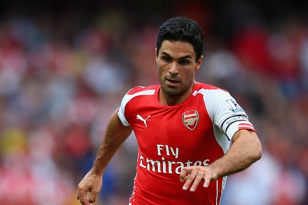 LONDON, ENGLAND - AUGUST 16:  Mikel Arteta of Arsenal in action during the Barclays Premier League match between Arsenal and Crystal Palace at Emirates Stadium on August 16, 2014 in London, England.  (Photo by Clive Mason/Getty Images)