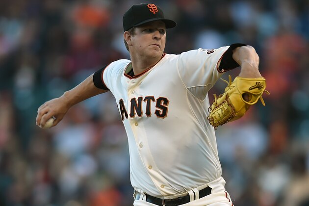SAN FRANCISCO, CA - JUNE 23:  Matt Cain #18 of the San Francisco Giants pitches against the San Diego Padres in the top of the first inning at AT&T Park on June 23, 2014 in San Francisco, California.  (Photo by Thearon W. Henderson/Getty Images)