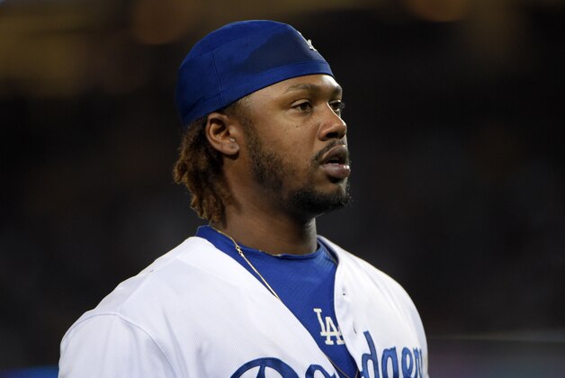 Sep 9, 2014; Los Angeles, CA, USA; Los Angeles Dodgers shortstop Hanley Ramirez reacts against the San Diego Padres at Dodger Stadium. Mandatory Credit: Kirby Lee-USA TODAY Sports Sep 9, 2014; Los Angeles, CA, USA; Los Angeles Dodgers shortstop Hanley Ramirez reacts against the San Diego Padres at Dodger Stadium. Mandatory Credit: Kirby Lee-USA TODAY Sports