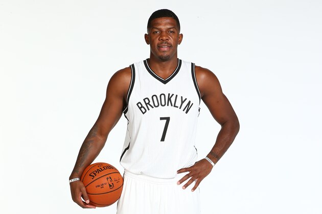 EAST RUTHERFORD, NJ - SEPTEMBER 26: Joe Johnson #7 of the Brooklyn Nets poses for a portrait during Media Day at the Nets practice facility on September 26, 2014 in East Rutherford, New Jersey.  NOTE TO USER: User expressly acknowledges and agrees that, by downloading and or using this photograph, User is consenting to the terms and conditions of the Getty Images License Agreement. Mandatory Copyright Notice: Copyright 2014 NBAE (Photo by Nathaniel S. Butler/NBAE via Getty Images)