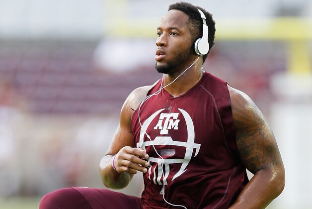 COLLEGE STATION, TX - SEPTEMBER 06: Cedric Ogbuehi #70 of the Texas A&M Aggies warms up before playing the Lamar Cardinals at Kyle Field on September 6, 2014 in College Station, Texas. (Photo by Bob Levey/Getty Images) COLLEGE STATION, TX - SEPTEMBER 06: Cedric Ogbuehi #70 of the Texas A&M Aggies warms up before playing the Lamar Cardinals at Kyle Field on September 6, 2014 in College Station, Texas. (Photo by Bob Levey/Getty Images)