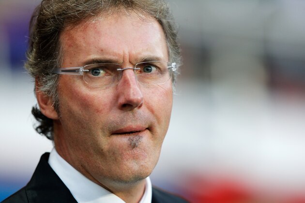 PARIS, FRANCE - MAY 07:  PSG Manager / Head Coach, Laurent Blanc looks on prior to the Ligue 1 match between Paris Saint-Germain FC and Stade Rennais FC at Parc des Princes on May 7, 2014 in Paris, France.  (Photo by Dean Mouhtaropoulos/Getty Images)