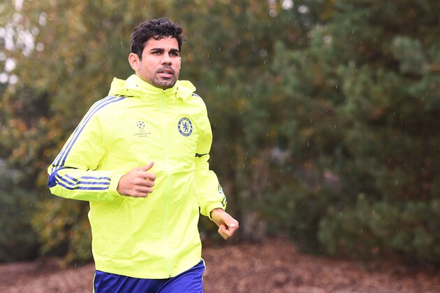 COBHAM, ENGLAND - SEPTEMBER 29: Diego Costa runs out onto the pitch during the Chelsea Training Session at Chelsea Training Ground on September 29, 2014 in Cobham, England. (Photo by Christopher Lee/Getty Images) COBHAM, ENGLAND - SEPTEMBER 29: Diego Costa runs out onto the pitch during the Chelsea Training Session at Chelsea Training Ground on September 29, 2014 in Cobham, England. (Photo by Christopher Lee/Getty Images)