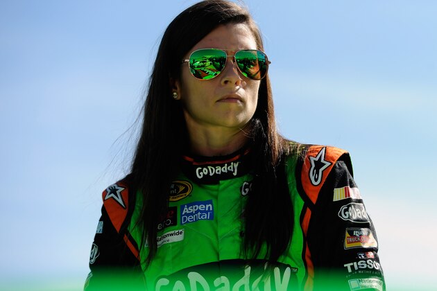DOVER, DE - SEPTEMBER 26:  Danica Patrick, driver of the #10 GoDaddy Chevrolet, stands on pit road during qualifying for the NASCAR Sprint Cup Series AAA 400 at Dover International Speedway on September 26, 2014 in Dover, Delaware.  (Photo by Jared C. Tilton/Getty Images)