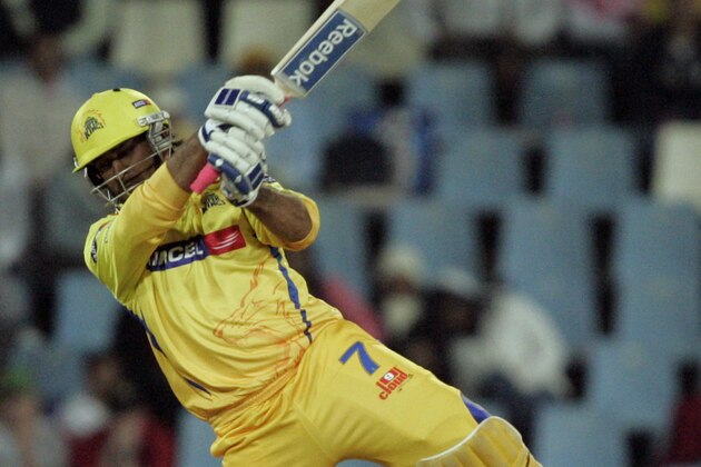 Chennai Super Kings captain MS Dhoni plays in action during the Indian Premier League Twenty20 cricket match against Kolkata Knight Riders at the Super Sport Park in Pretoria,  South Africa, Monday May 18, 2009. (AP Photo/Themba Hadebe)