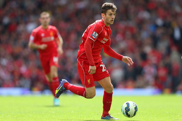 LIVERPOOL, ENGLAND - SEPTEMBER 27:  Adam Lallana of Liverpool during the Barclays Premier League match between Liverpool and Everton at Anfield on September 27, 2014 in Liverpool, England.  (Photo by Alex Livesey/Getty Images)
