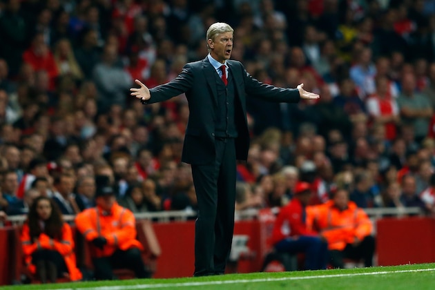 LONDON, ENGLAND - SEPTEMBER 23:  Manager of Arsenal, Arsene Wenger reacts during the Capital One Cup Third Round match between Arsenal and Southampton at the Emirates Stadium on September 23, 2014 in London, England.  (Photo by Julian Finney/Getty Images)