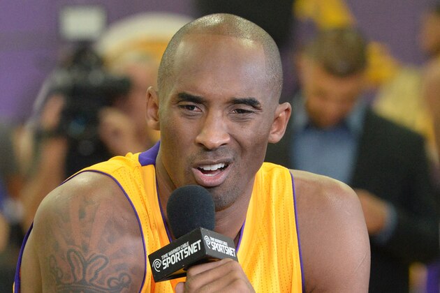 Sep 29, 2014; Los Angeles, CA, USA; Los Angeles Lakers guard Kobe Bryant (24) during media day at the team practice facility in El Segundo.  Mandatory Credit: Jayne Kamin-Oncea-USA TODAY Sports