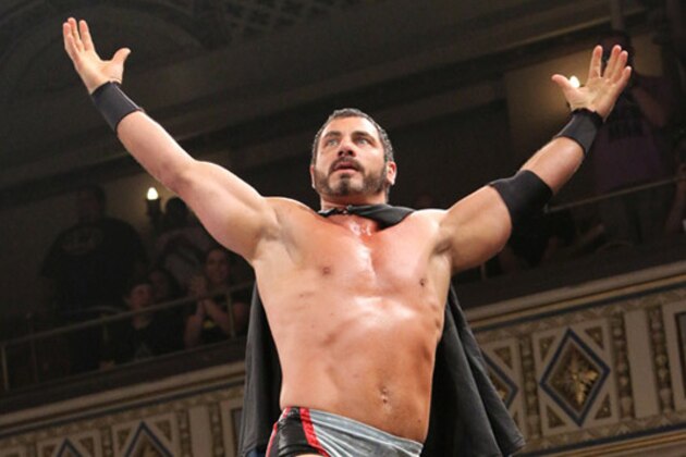 Austin Aries poses with the New York City crowd on Impact! Wrestling.