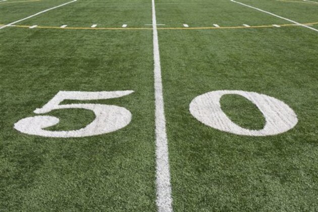 Fifty yard line (Photo by: Tetra Images/AP Images)