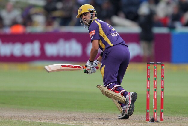 CAPE TOWN, SOUTH AFRCA - OCTOBER 21:  Gautam Gambhir of the Kolkata Knight Riders in action during the Champions league twenty20 match between CLT20 Kolkata Knight Riders v Nashua Titans at Sahara Park Newlands on October 21, 2012 in Cape Town, South Africa. (Photo by Carl Fourie / Gallo Images/Getty Images)