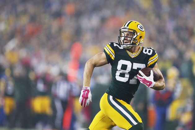 Green Bay Packers' Jordy Nelson catches a 66-yard touchdown pass during the first half of an NFL football game against the Minnesota Vikings Thursday, Oct. 2, 2014, in Green Bay, Wis. (AP Photo/Mike Roemer) Green Bay Packers' Jordy Nelson catches a 66-yard touchdown pass during the first half of an NFL football game against the Minnesota Vikings Thursday, Oct. 2, 2014, in Green Bay, Wis. (AP Photo/Mike Roemer)