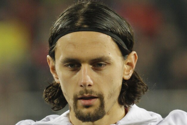 NOVI SAD, SERBIA - MARCH 26: Serbia's Neven SUbotic sings national anthem before the FIFA 2014 World Cup Qualifier match between Serbia and Scotland at Karadjordje Stadium on March 26, 2013 in Novi Sad, Serbia (Photo by Srdjan Stevanovic/Getty Images) NOVI SAD, SERBIA - MARCH 26: Serbia's Neven SUbotic sings national anthem before the FIFA 2014 World Cup Qualifier match between Serbia and Scotland at Karadjordje Stadium on March 26, 2013 in Novi Sad, Serbia (Photo by Srdjan Stevanovic/Getty Images)