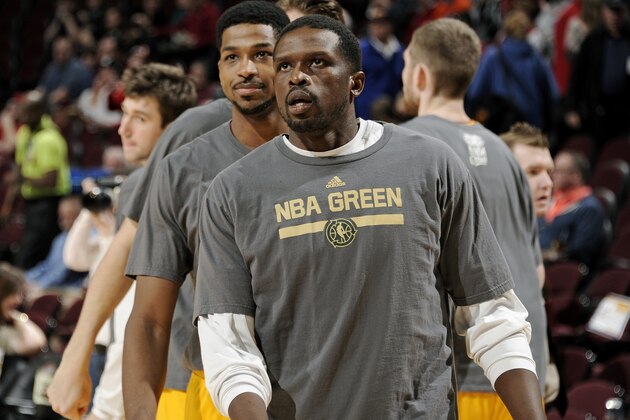 CLEVELAND, OH - APRIL 9: Luol Deng #9 of the Cleveland Cavaliers stands on the court before a game against the Detroit Pistons at The Quicken Loans Arena on April 9, 2014 in Cleveland, Ohio. NOTE TO USER: User expressly acknowledges and agrees that, by downloading and/or using this Photograph, user is consenting to the terms and conditions of the Getty Images License Agreement. Mandatory Copyright Notice: Copyright 2014 NBAE (Photo by David Liam Kyle/NBAE via Getty Images)