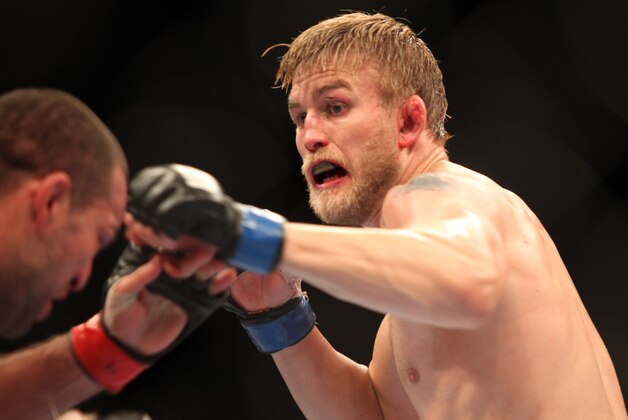 Alexander Gustafsson, right, in action against Mauricio