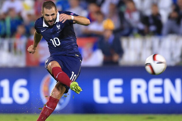 BELGRADE, SERBIA - SEPTEMBER 07: Karim Benzema of France in action during the International friendly match between Serbia and France at the Stadium JNA on September 07, 2014 in Belgrade, Serbia, 2014. (Photo by Srdjan Stevanovic/Getty Images)
