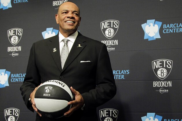 Hollins is introduced to the media after agreeing to a contract on July 2.