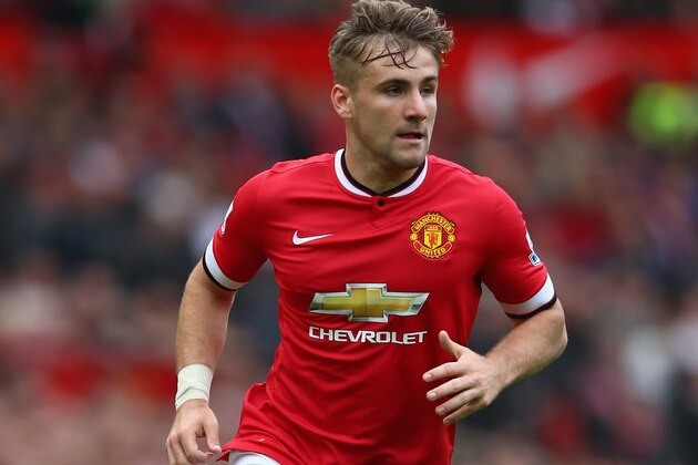 MANCHESTER, ENGLAND - OCTOBER 05: Luke Shaw of Manchester United in action during the Barclays Premier League match between Manchester United and Everton at Old Trafford on October 5, 2014 in Manchester, England.  (Photo by Clive Brunskill/Getty Images)
