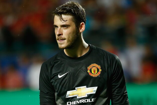 MIAMI GARDENS, FL - AUGUST 04: David De Gea #1 of Manchester United on the field against Liverpool in the Guinness International Champions Cup 2014 Final at Sun Life Stadium on August 4, 2014 in Miami Gardens, Florida.  (Photo by Chris Trotman/Getty Images)