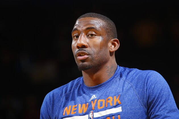 OAKLAND, CA - MARCH 30: Amar'e Stoudemire #1 of the New York Knicks in a game against the Golden State Warriors on March 30, 2014 at Oracle Arena in Oakland, California. NOTE TO USER: User expressly acknowledges and agrees that, by downloading and or using this photograph, user is consenting to the terms and conditions of Getty Images License Agreement. Mandatory Copyright Notice: Copyright 2014 NBAE (Photo by Rocky Widner/NBAE via Getty Images)