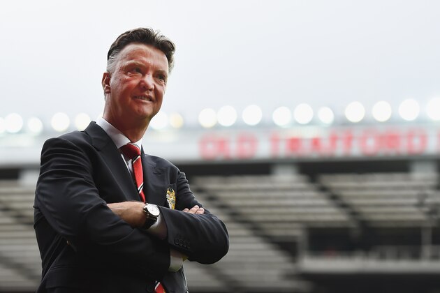 MANCHESTER, ENGLAND - SEPTEMBER 27: Louis van Gaal of Manchester United looks on during the Barclays Premier League match between Manchester United and West Ham United at Old Trafford on September 27, 2014 in Manchester, England.  (Photo by Laurence Griffiths/Getty Images)