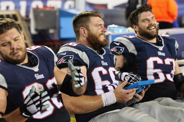 FOXBORO, MA - OCTOBER 05:  Bryan Stork #66 of the New England Patriots smiles during the fourth quarter against the Cincinnati Bengals at Gillette Stadium on October 5, 2014 in Foxboro, Massachusetts.  (Photo by Jim Rogash/Getty Images)