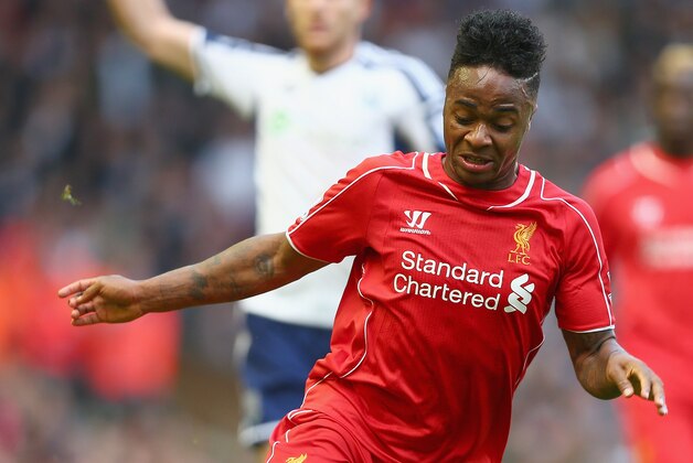 LIVERPOOL, ENGLAND - OCTOBER 04:  Raheem Sterling of Liverpool in action during the Barclays Premier League match between Liverpool and West Bromwich Albion at Anfield on October 4, 2014 in Liverpool, England.  (Photo by Clive Brunskill/Getty Images)