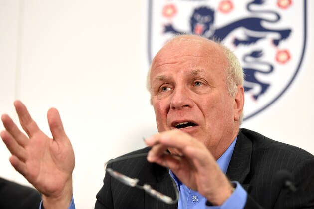 LONDON, ENGLAND - MAY 08:  FA Chairman Greg Dyke speaks during the FA Chairman's England Commission Press Conference at Wembley Stadium on May 8, 2014 in London, England.  (Photo by Tom Dulat/Getty Images)
