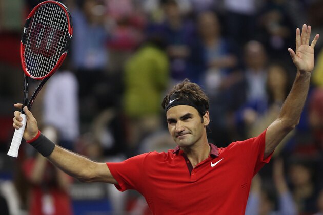 SHANGHAI, CHINA - OCTOBER 11: Roger Federer of Switzerland reacts after winning his semi final match against Novak Djokovic of Serbia during the day 7 of the Shanghai Rolex Masters at the Qi Zhong Tennis Center on October 11, 2014 in Shanghai, China. (Photo by Zhong Zhi/Getty Images) SHANGHAI, CHINA - OCTOBER 11: Roger Federer of Switzerland reacts after winning his semi final match against Novak Djokovic of Serbia during the day 7 of the Shanghai Rolex Masters at the Qi Zhong Tennis Center on October 11, 2014 in Shanghai, China. (Photo by Zhong Zhi/Getty Images)