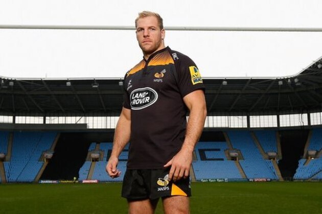 Wasps captain James Haskell poses at the Ricoh Arena in Coventry