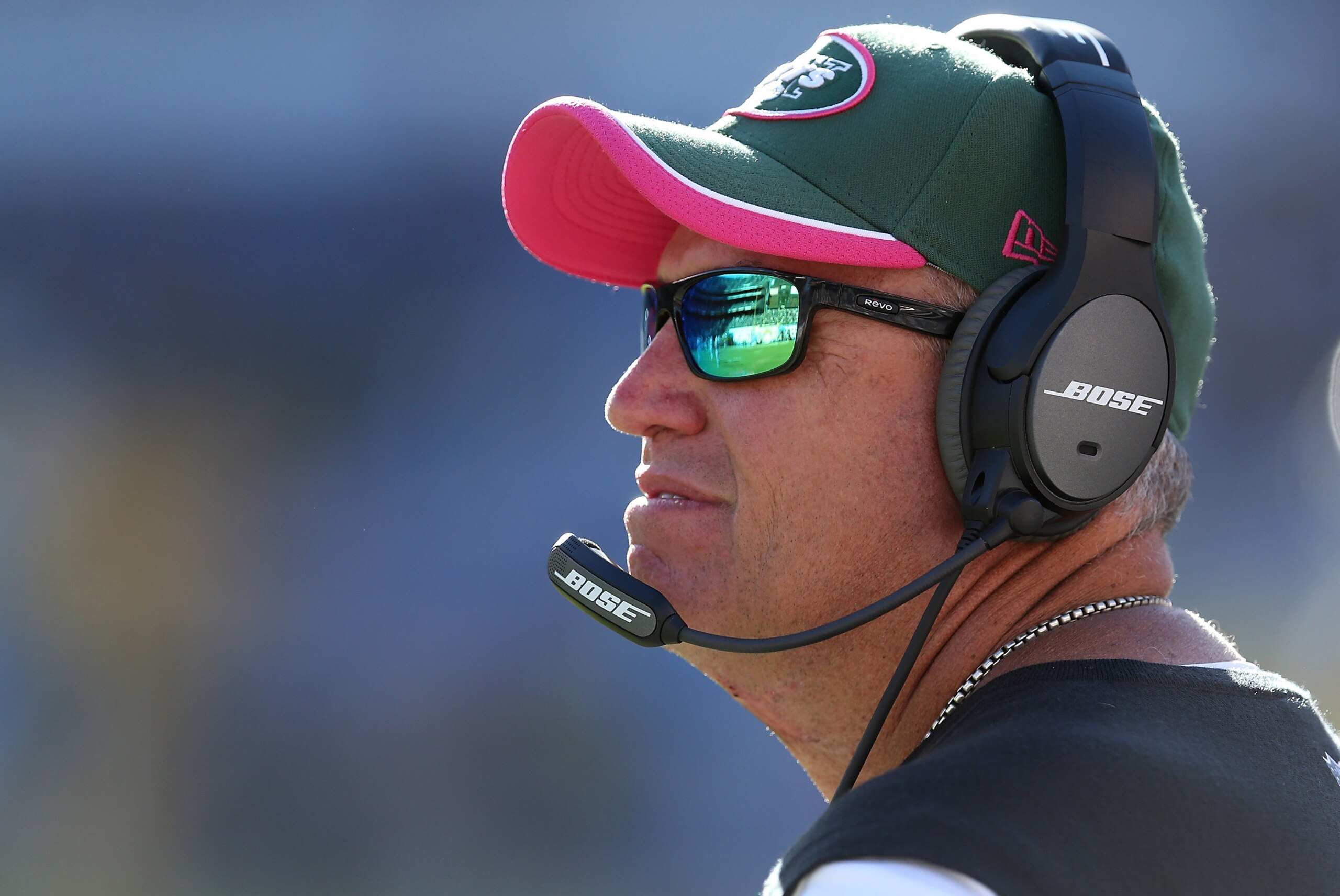 SAN DIEGO, CA - OCTOBER 05:  Head coach Rex Ryan of the New York Jets looks on during the game against the San Diego Chargers at Qualcomm Stadium on October 5, 2014 in San Diego, California.  The Chargers won 31-0.  (Photo by Stephen Dunn/Getty Images)