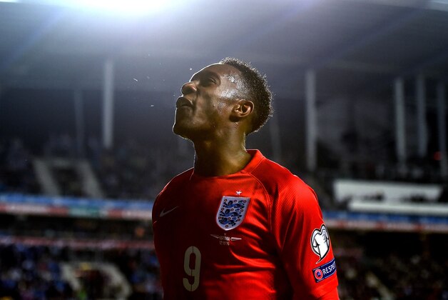 TALLINN, ESTONIA - OCTOBER 12:  Danny Welbeck of England reacts during the EURO 2016 Qualifier match between Estonia and England at A. Le Coq Arena on October 12, 2014 in Tallinn, Estonia.  (Photo by Shaun Botterill/Getty Images)