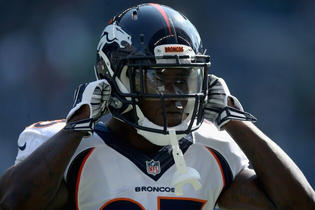 SEATTLE, WA - SEPTEMBER 21:  Running back Ronnie Hillman #23 of the Denver Broncos looks on prior to the start of the game against the Seattle Seahawks at CenturyLink Field on September 21, 2014 in Seattle, Washington.  (Photo by Jeff Gross/Getty Images)