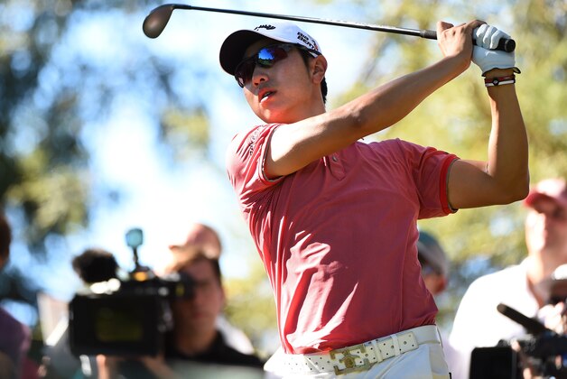 NAPA, CA - OCTOBER 12:  Sang-Moon Bae of South Korea hits his tee shot on the eighth hole during the final round of the Frys.com Open at Silverado Resort and Spa on October 12, 2014 in Napa, California.  (Photo by Robert Laberge/Getty Images)