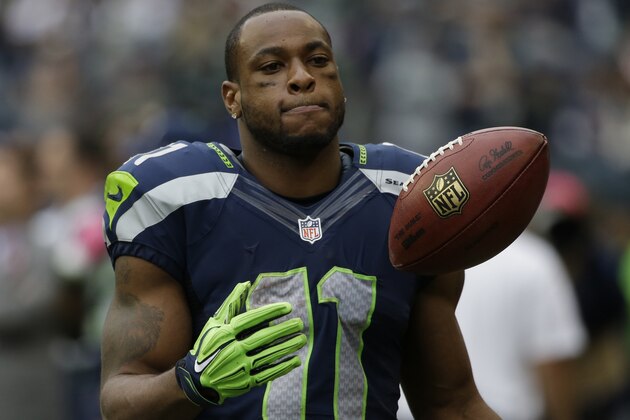 Seattle Seahawks wide receiver Percy Harvin stands on the sideline late in the second half of the Seattle Seahawks' 30-23 loss to the Dallas Cowboys in an NFL football game, Sunday, Oct. 12, 2014, in Seattle. (AP Photo/Elaine Thompson) Seattle Seahawks wide receiver Percy Harvin stands on the sideline late in the second half of the Seattle Seahawks' 30-23 loss to the Dallas Cowboys in an NFL football game, Sunday, Oct. 12, 2014, in Seattle. (AP Photo/Elaine Thompson)