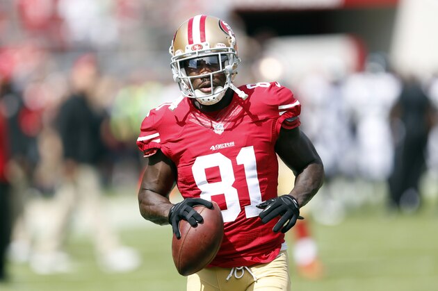 Sep 28, 2014; Santa Clara, CA, USA; San Francisco 49ers wide receiver Anquan Boldin (81) during warm ups before the game against the Philadelphia Eagles at Levi's Stadium. Mandatory Credit: Bob Stanton-USA TODAY Sports