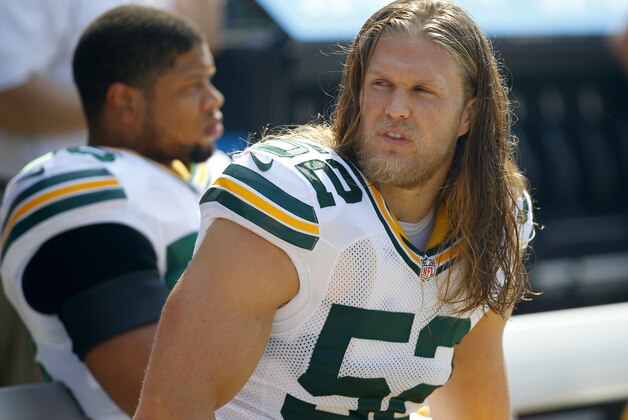 Green Bay Packers outside linebacker Clay Matthews (52) before his NFL game against the Chicago Bears at Soldier Field in Chicago on Sunday, Sept. 28, 2014. (Jeff Haynes/AP Images for Panini)