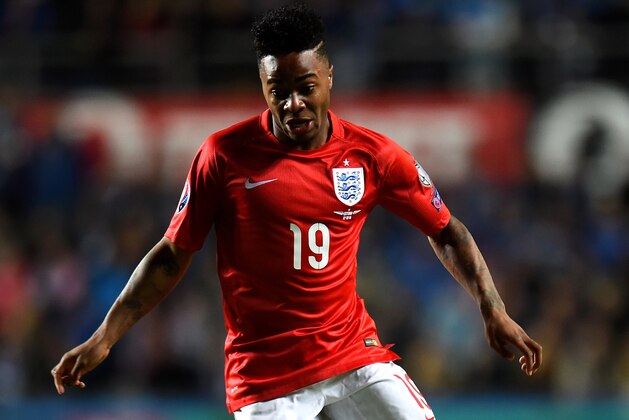 TALLINN, ESTONIA - OCTOBER 12:  Raheem Sterling of England runs with the ball during the EURO 2016 Qualifier match between Estonia and England at A. Le Coq Arena on October 12, 2014 in Tallinn, Estonia.  (Photo by Shaun Botterill/Getty Images)