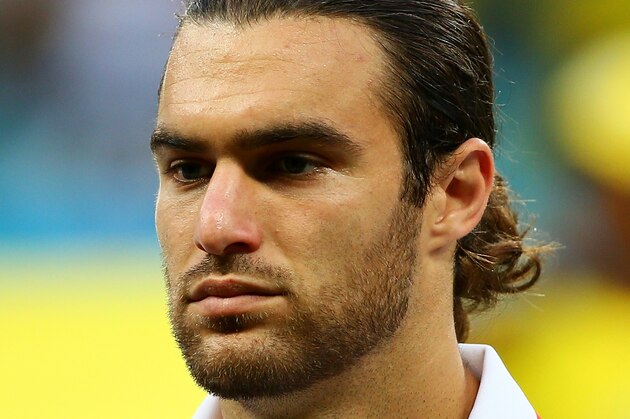 SALVADOR, BRAZIL - JULY 01:  Graham Zusi of the United States looks on prior to the 2014 FIFA World Cup Brazil Round of 16 match between Belgium and the United States at Arena Fonte Nova on July 1, 2014 in Salvador, Brazil.  (Photo by Kevin C. Cox/Getty Images)
