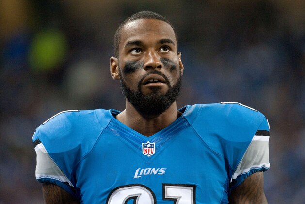 Aug 22, 2014; Detroit, MI, USA; Detroit Lions wide receiver Calvin Johnson (81) during the game against the Jacksonville Jaguars at Ford Field. Mandatory Credit: Tim Fuller-USA TODAY Sports