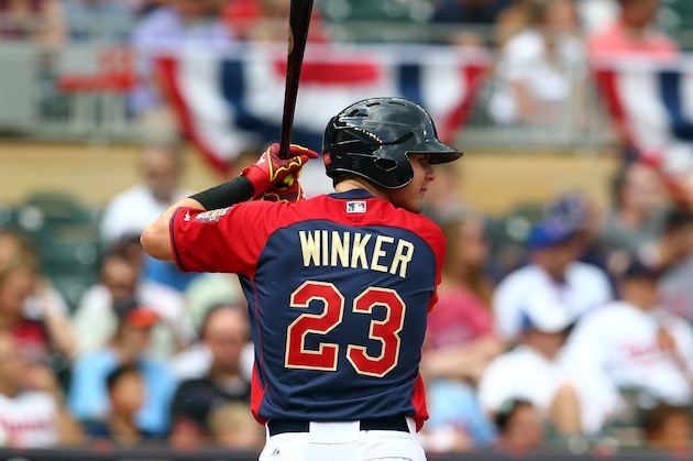 MINNEAPOLIS, MN - JULY 13:  Jesse Winker of the U.S. team during the SiriusXM All-Star Futures Game at Target Field on July 13, 2014 in Minneapolis, Minnesota.  (Photo by Elsa/Getty Images)