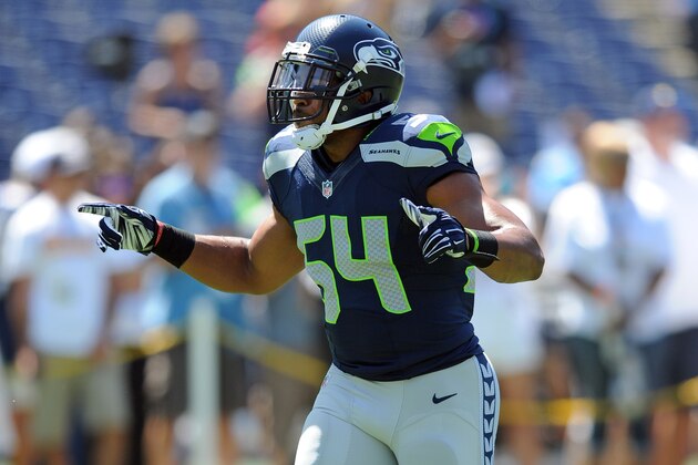 Seattle Seahawks linebacker (54) Bobby Wagner on the field before a game against the San Diego Chargers played at Qualcomm Stadium in San Diego on Sunday, Sept. 14, 2014. (AP Photo/John Cordes)