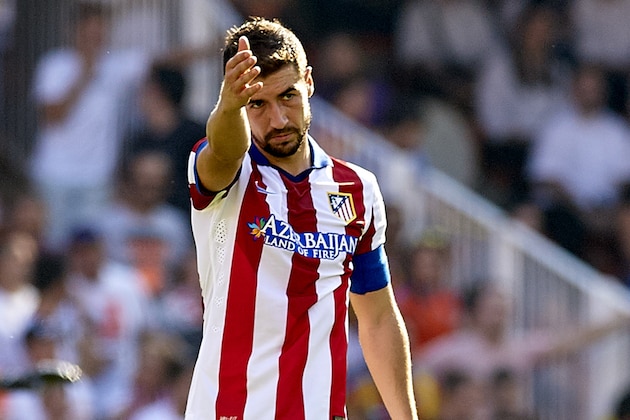 VALENCIA, SPAIN - OCTOBER 04: Gabi of Atletico de Madrid reacts during the La Liga match between Valencia CF and Club Atletico de Madrid at Estadi de Mestalla on October 4, 2014 in Valencia, Spain.  (Photo by Manuel Queimadelos Alonso/Getty Images)