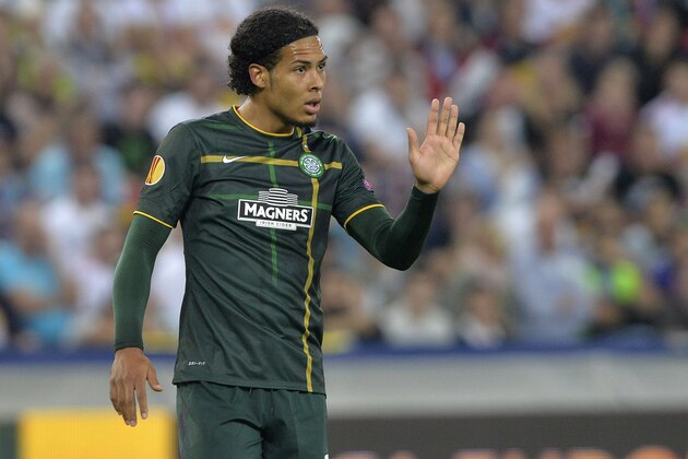 SALZBURG,AUSTRIA - SEPTEMBER 18:  Virgil van Dijk of Celtic in action during the UEFA Europa League Group D match between FC Salzburg and Celtic FC on September 18, 2014 in Salzburg,Austria. (Photo by Samuel Kubani/EuroFootball/Getty Images)